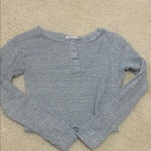 Light Gray Crew half button up long sleeve